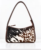 Tri-Color Cowhide Leather Shoulder Bag