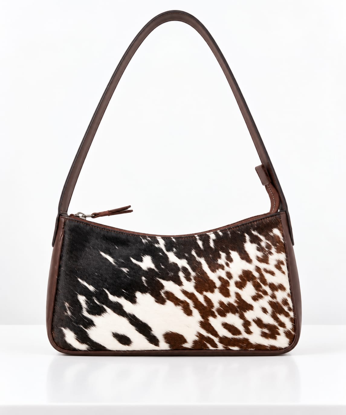 Tri-Color Cowhide Leather Shoulder Bag