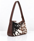 Tri-Color Cowhide Leather Shoulder Bag