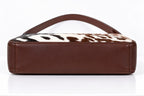 Tri-Color Cowhide Leather Shoulder Bag
