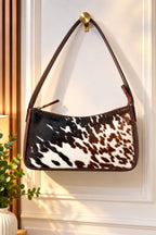 Tri-Color Cowhide Leather Shoulder Bag