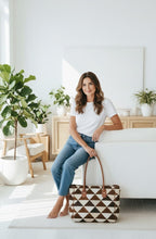 Brown White Cowhide Tote Bag | Western Handbag