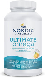 Nordic Naturals Ultimate Omega SoftGels - Omega-3 Supplement, Concentrated Fish Oil With More DHA and EPA, Supports Heart Health, Brain Development and Overall Wellness, Lemon, 120 Count