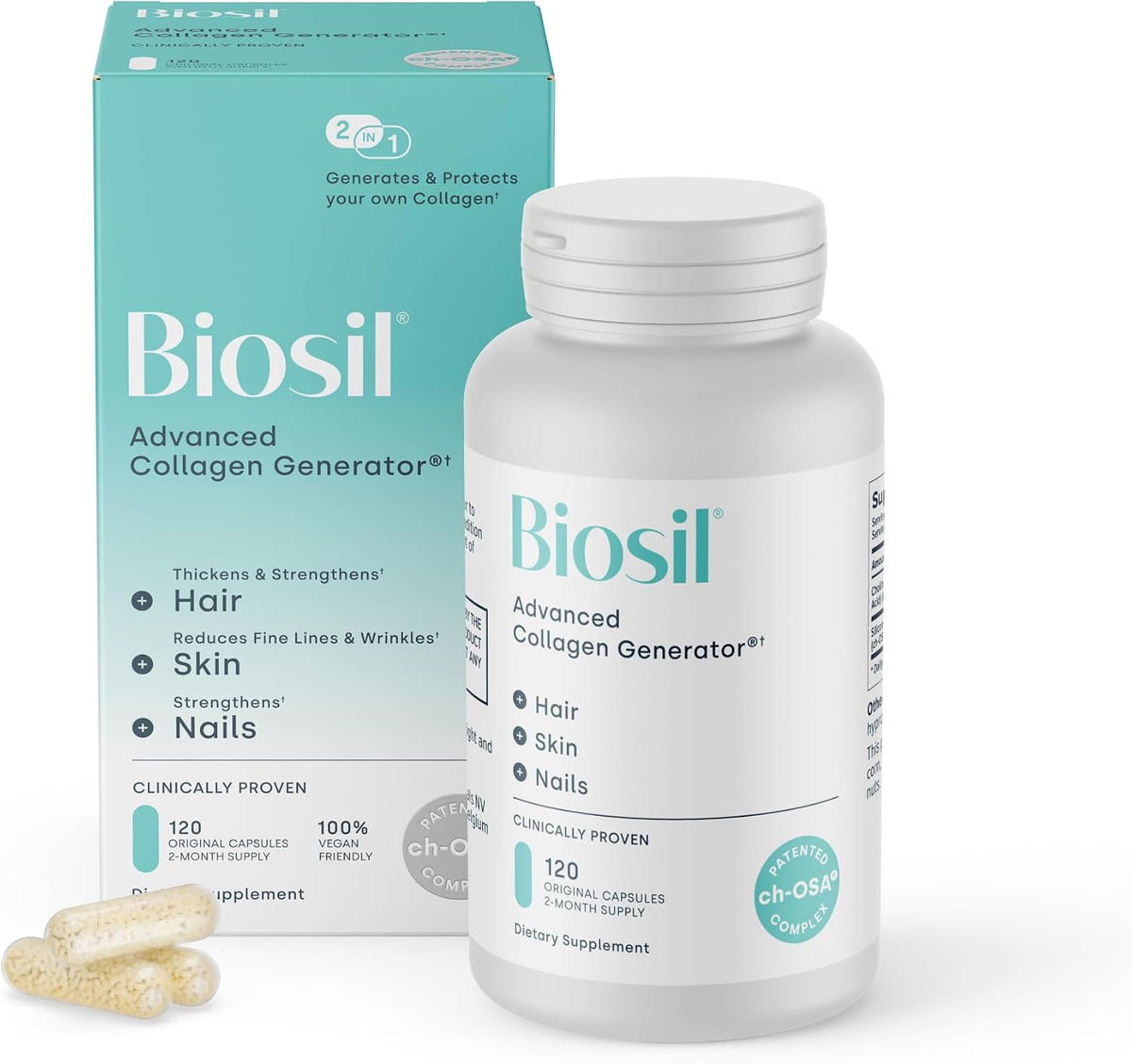 Biosil Collagen Supplements for Women - 120 Original Capsules