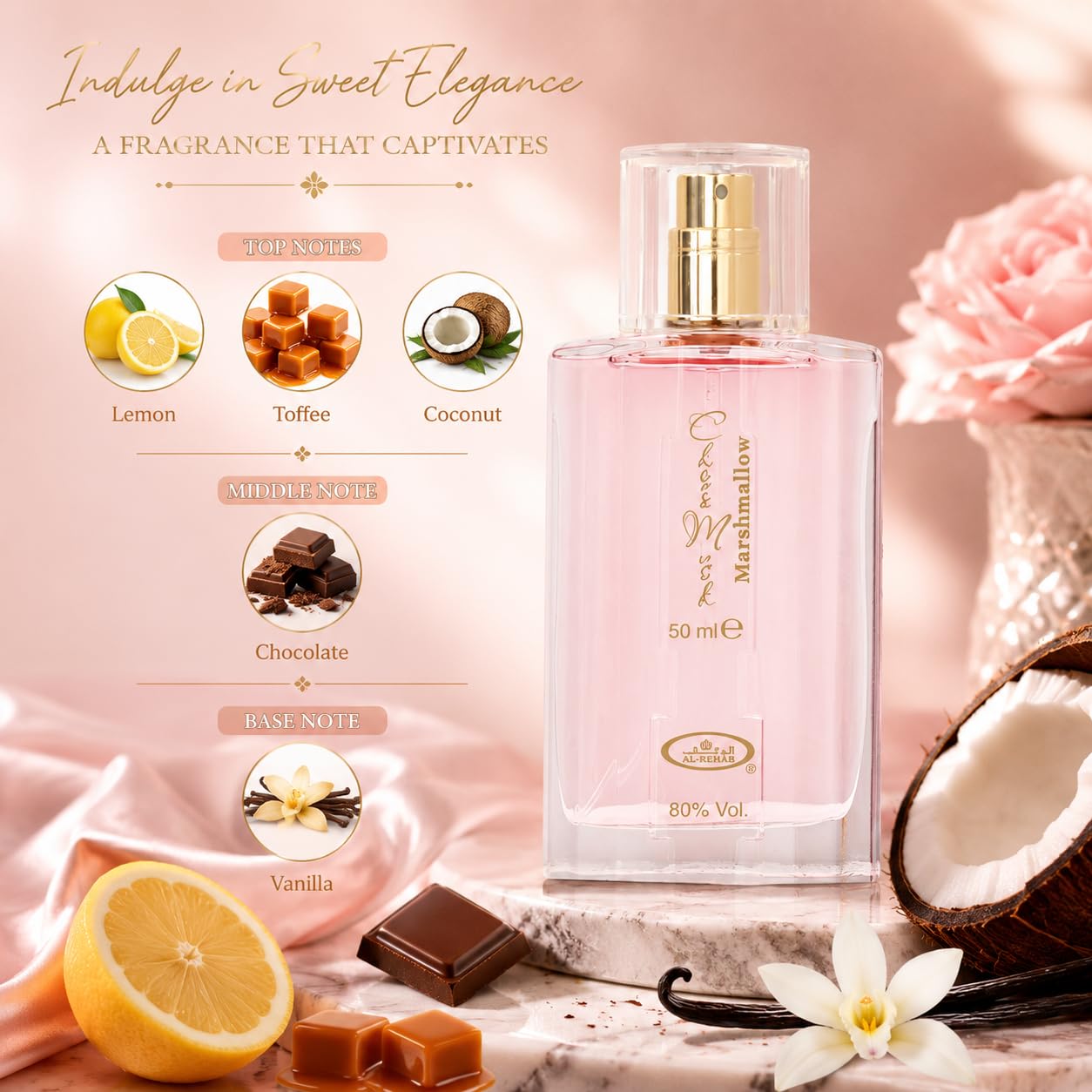 Al-Rehab Choco Musk Eau de Parfum Spray for Women, 1.65 oz/50 ml