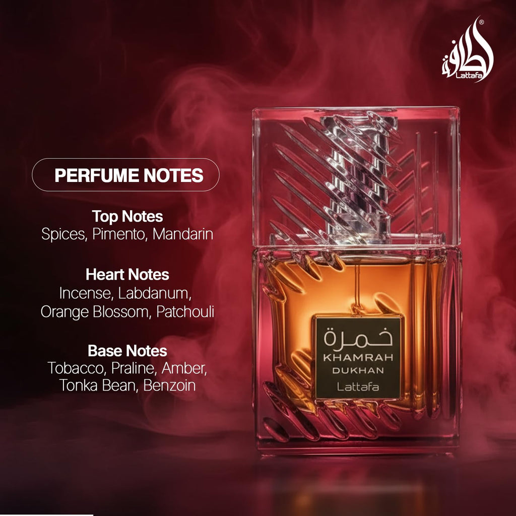 Lattafa Khamrah - Vanilla, Warm Spicy, Amber, Cinnamon - Eau de Parfum Long-Lasting Fragrance for Unisex, 3.40 Ounce / 100 ml