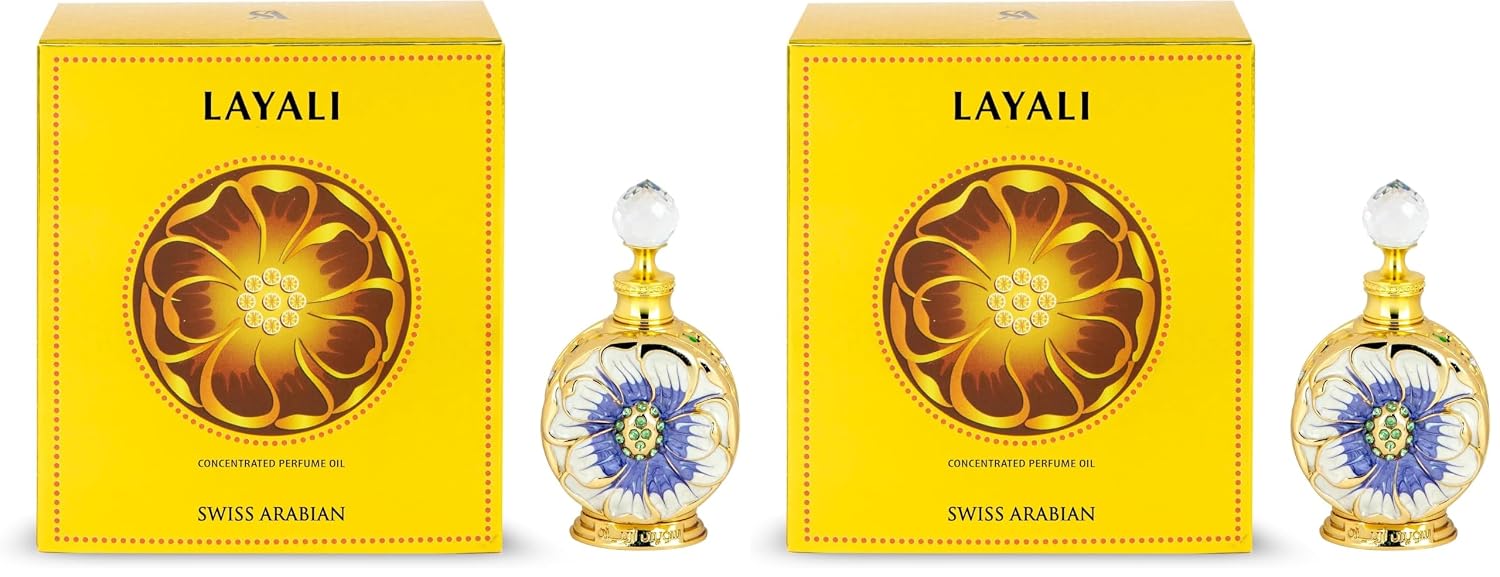 Swiss Arabian Layali Rouge - Luxury Products From Dubai - Long Lasting Personal Perfume Oil Fragrance - A Seductive Signature Aroma - 0.5 Oz