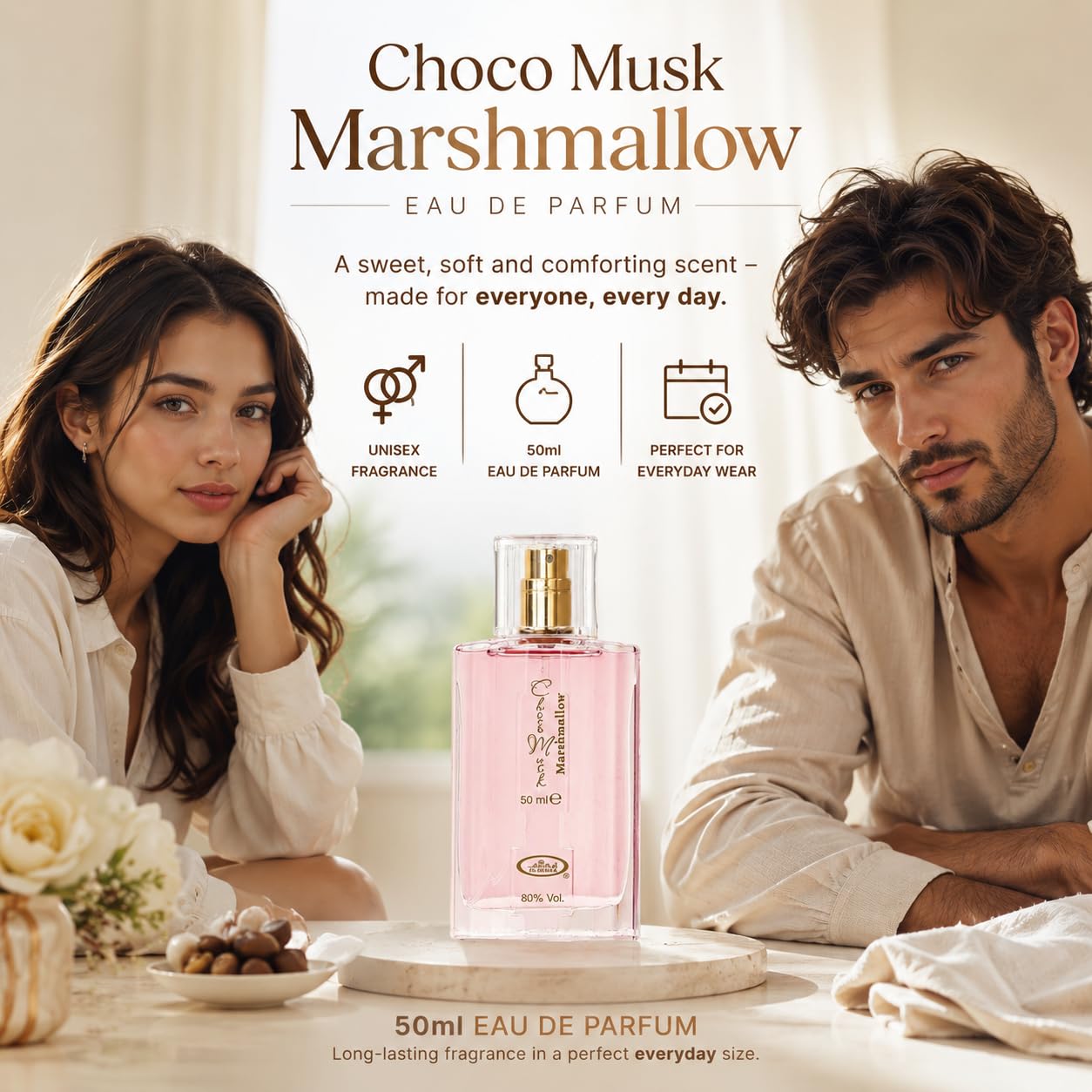 Al-Rehab Choco Musk Eau de Parfum Spray for Women, 1.65 oz/50 ml