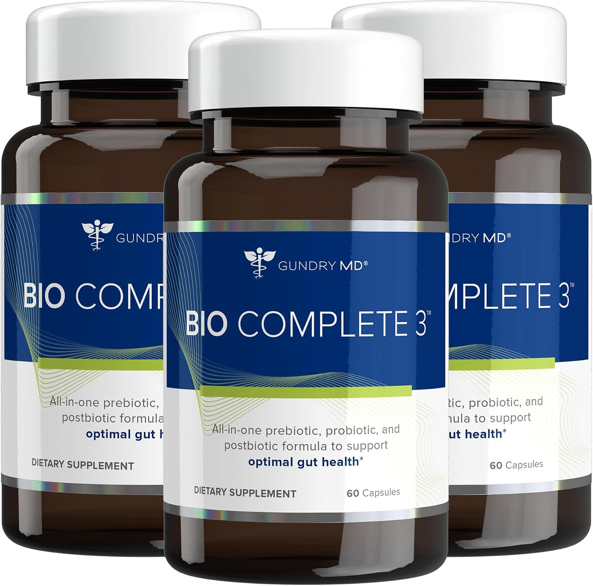 Gundry MD Bio Complete 3, 3-in-1 Probiotics, Pre & Postbiotics, 90 Servings | Certified Gluten Free, Certified Vegetarian, Supports Better Digestion,...