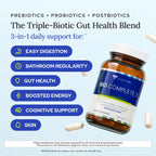 Gundry MD Bio Complete 3, 3-in-1 Probiotics, Pre & Postbiotics, 90 Servings | Certified Gluten Free, Certified Vegetarian, Supports Better Digestion,...