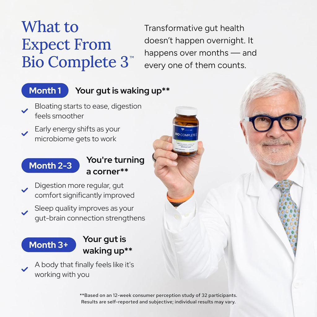 Gundry MD Bio Complete 3, 3-in-1 Probiotics, Pre & Postbiotics, 90 Servings | Certified Gluten Free, Certified Vegetarian, Supports Better Digestion,...