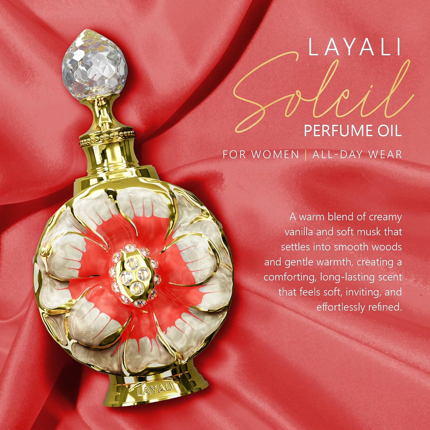 Swiss Arabian Layali Rouge - Luxury Products From Dubai - Long Lasting Personal Perfume Oil Fragrance - A Seductive Signature Aroma - 0.5 Oz