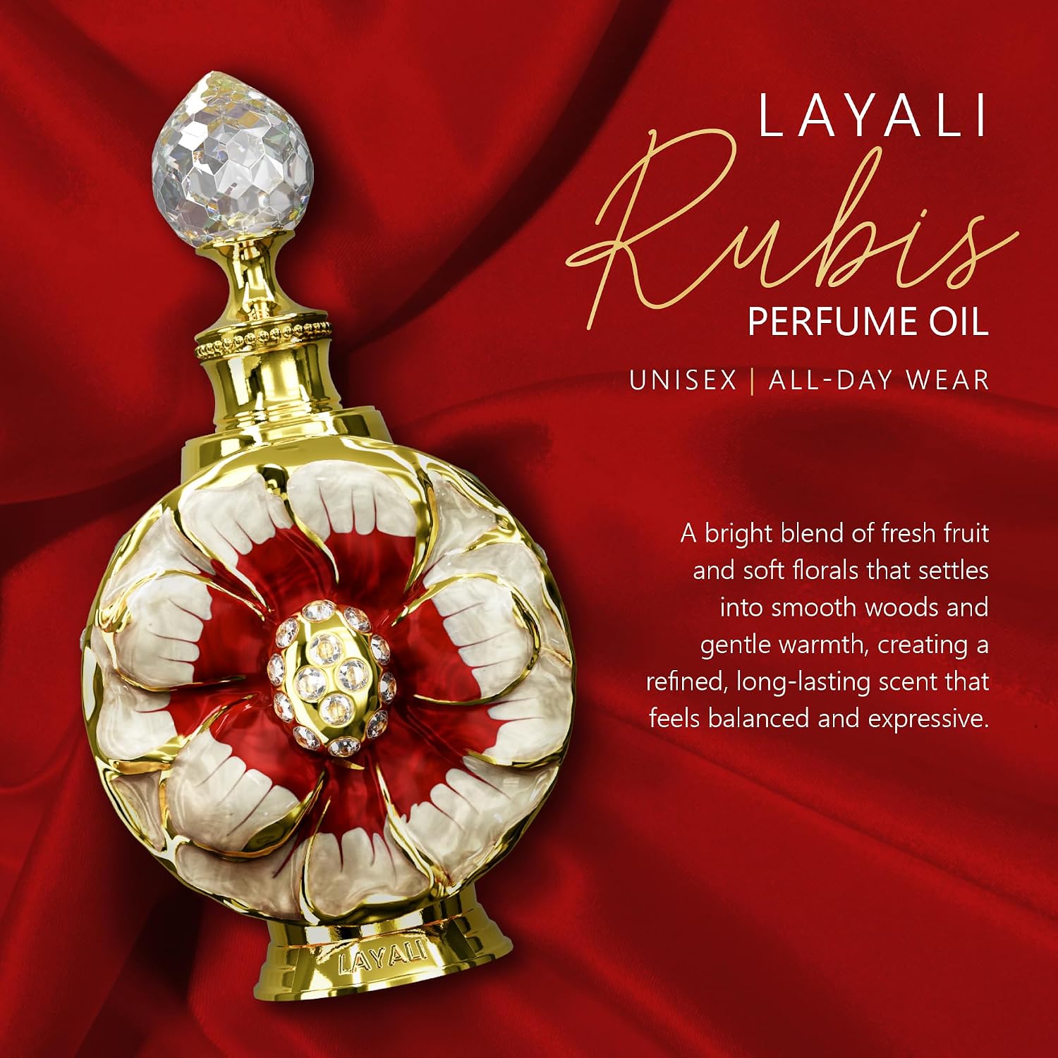 Swiss Arabian Layali Rouge - Luxury Products From Dubai - Long Lasting Personal Perfume Oil Fragrance - A Seductive Signature Aroma - 0.5 Oz