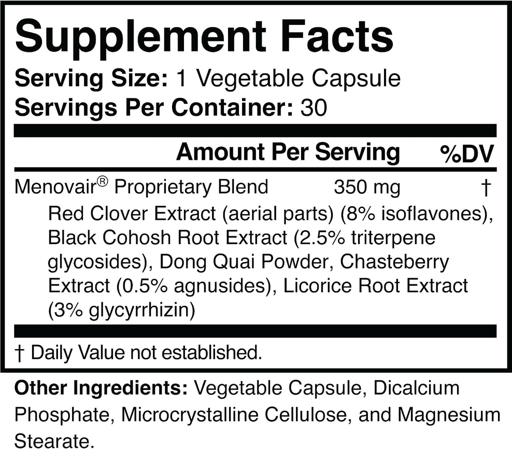 Menovair Natural Menopause Support Supplement for Women, Vegan, Gluten-Free