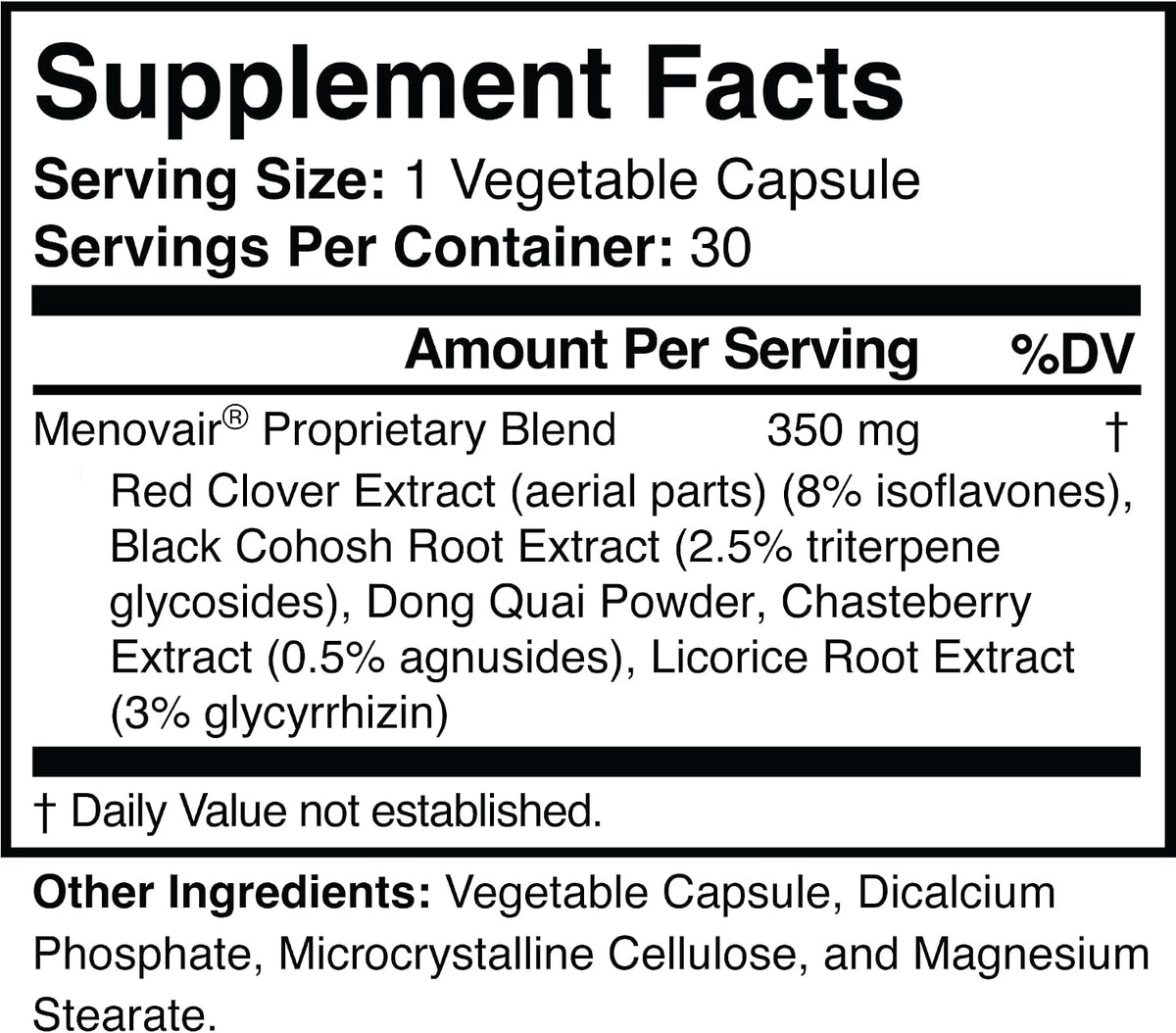 Menovair Natural Menopause Support Supplement for Women, Vegan, Gluten-Free