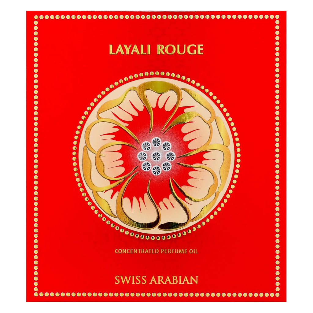 Swiss Arabian Layali Rouge - Luxury Products From Dubai - Long Lasting Personal Perfume Oil Fragrance - A Seductive Signature Aroma - 0.5 Oz