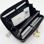 COACH Long Round Zip Wallet with Strap Purple Signature C4452 F/S JP New