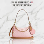 COACH Teri Shoulder Bag CEA20 – Gold / Powder Pink Signature with Charms – NWT 2026
