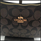 COACH Teri Shoulder Bag CA548 – Signature Coated Canvas Black/Brown – New